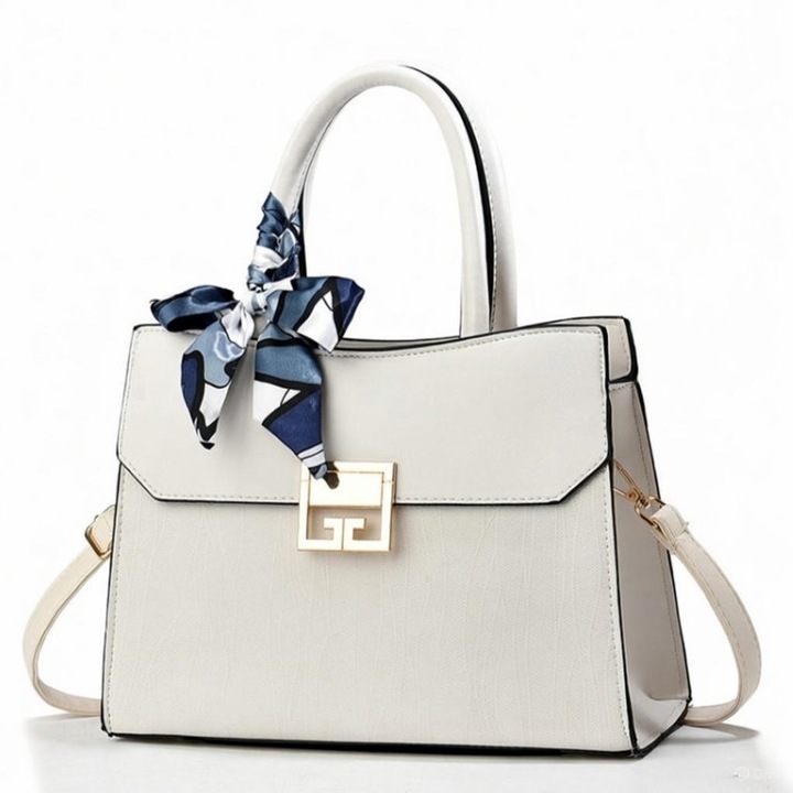 Geanta dama B1266 cu bareta pentru umar, Pandantiv, Piele ecologica, Alb