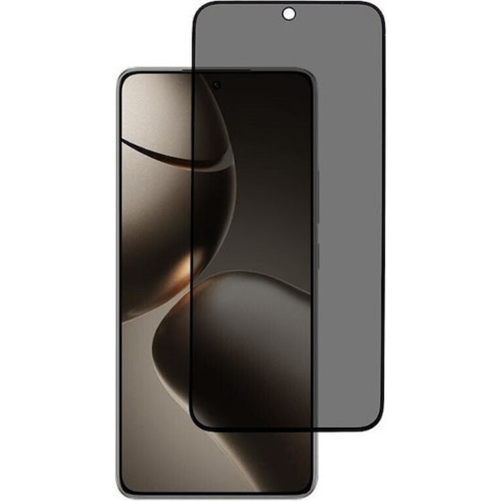 Xiaomi Redmi 15 4G / Redmi 15 5G kompatibilis Privacy üvegfólia – 9H edzett, teljes képernyős, ujjlenyomat-kompatibilis, fekete keretes