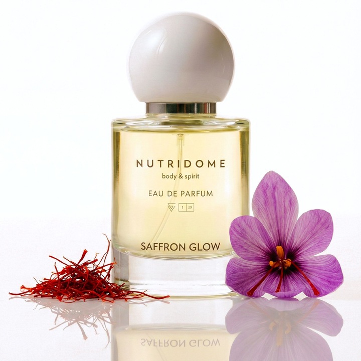 Apa De Parfum, Nutridome, Saffron Glow, Sofran Si Lasomie, Note Ambra Si Citrice, Parfum Unisex Intens Si Persistent, 50 ml