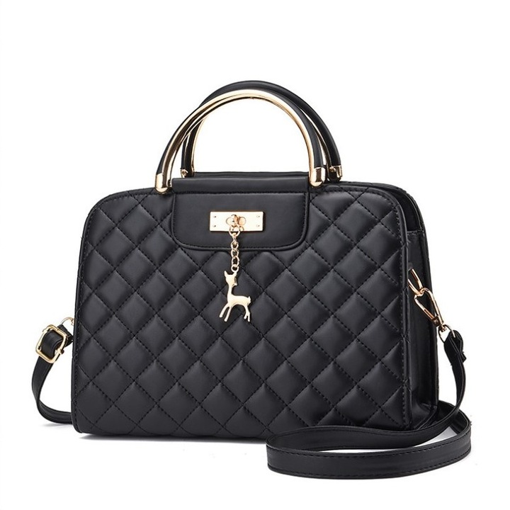 Geanta dama Freeland Piele ecologica, Negru