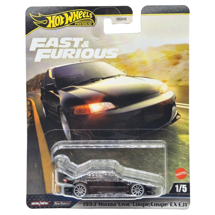 Hot Wheels Premium Fast and Furious - Halálos iramban 1/5 - 1993 Honda Civic Coupe - Hot Wheels - 1:64