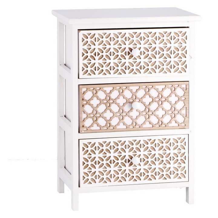 Comoda lemn alb maro 40 x 29 x 58 cm