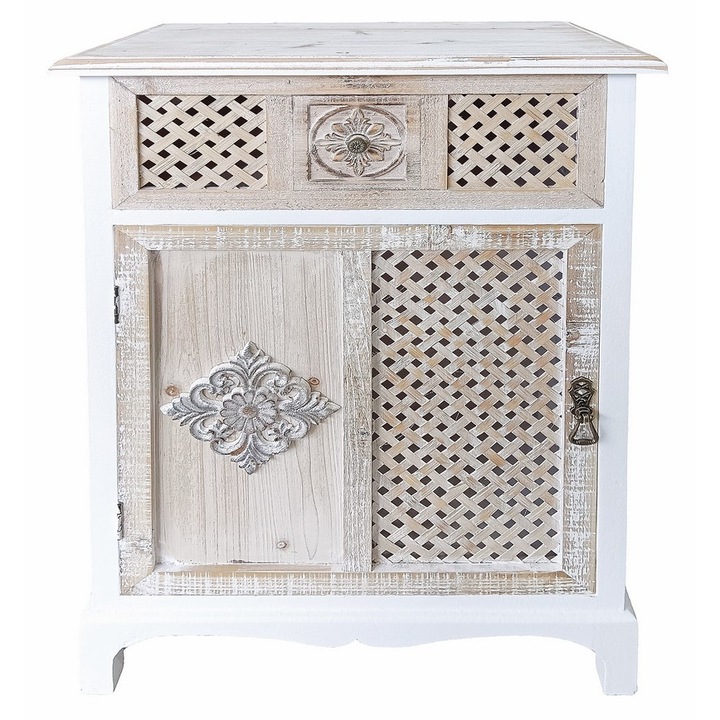 Comoda lemn alb maro 53 x 32 x 79 cm