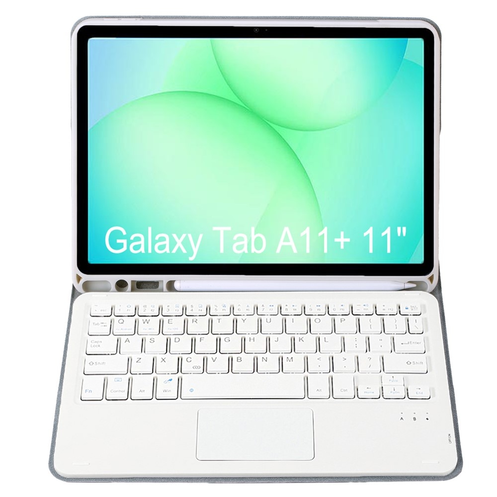 Etui cu tastatura Bluetooth si touchpad pentru Samsung Galaxy Tab A11+, gri, 2 in 1