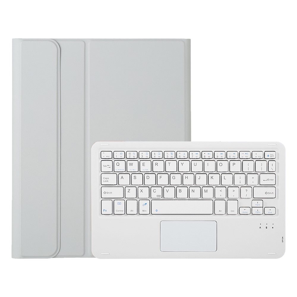 Etui cu tastatura Bluetooth si touchpad pentru Samsung Galaxy Tab A11+, gri, 2 in 1
