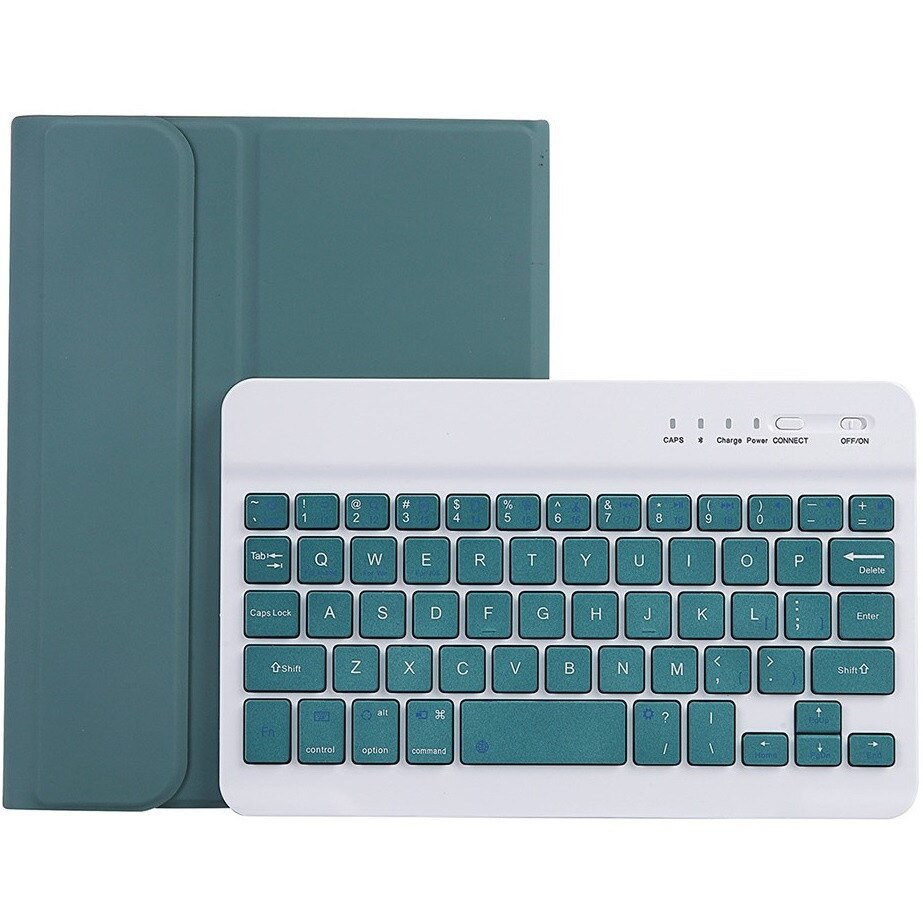Husa cu tastatura pentru Samsung Galaxy Tab A11, 2 in 1, verde, slot pentru stylus, Bluetooth
