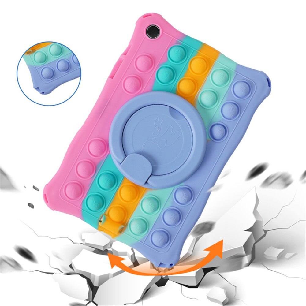 Etui pentru copii pentru Samsung Galaxy Tab A11/A9, Bubble, multicolor, cu suport si curea de umar