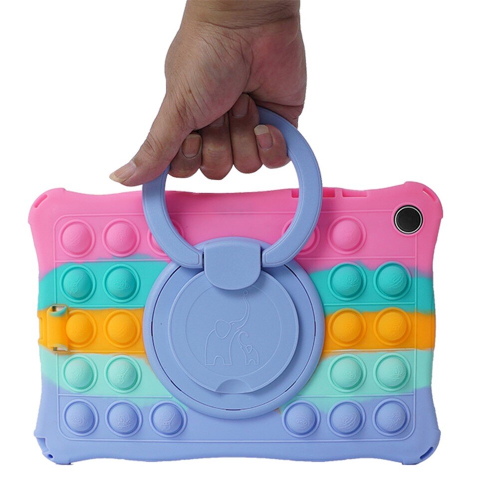 Etui pentru copii pentru Samsung Galaxy Tab A11/A9, Bubble, multicolor, cu suport si curea de umar