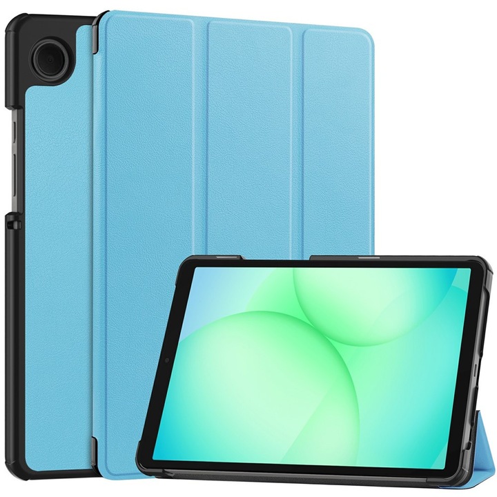 Etui Smartcase pentru Samsung Galaxy Tab A11/A9, functie suport, albastru