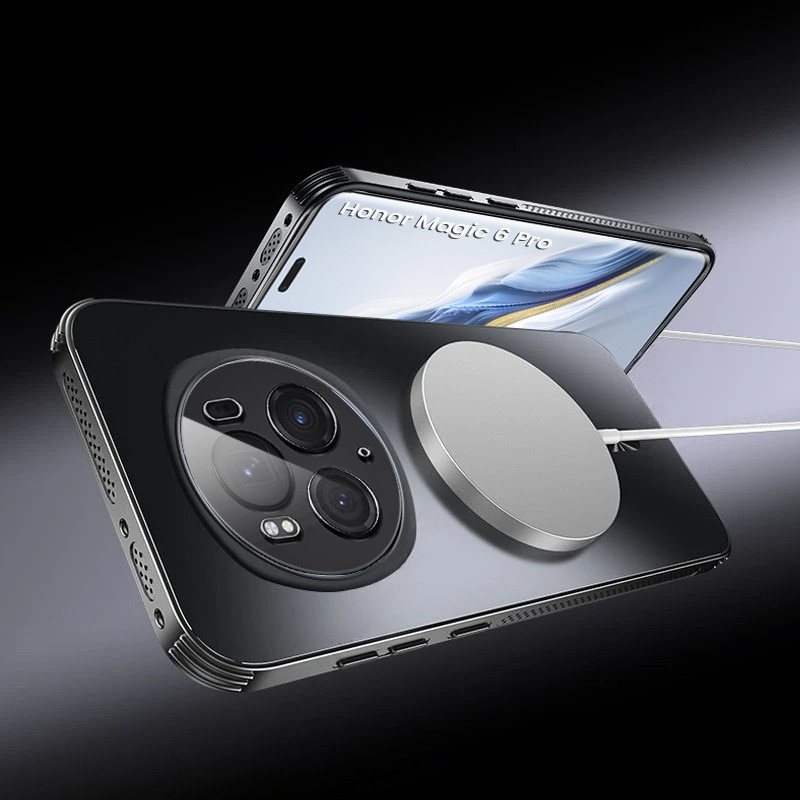 Husa telefon XGSM pentru Honor Magic 6 Pro, MagSafe, neagra, cu protectie pentru camera, dimensiuni precise