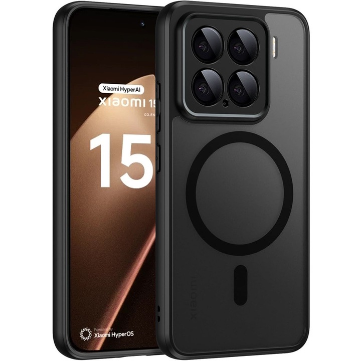 Husa pentru Xiaomi 15T Pro, ERBORD Matt Case, hibrid, protectie solida, neagra