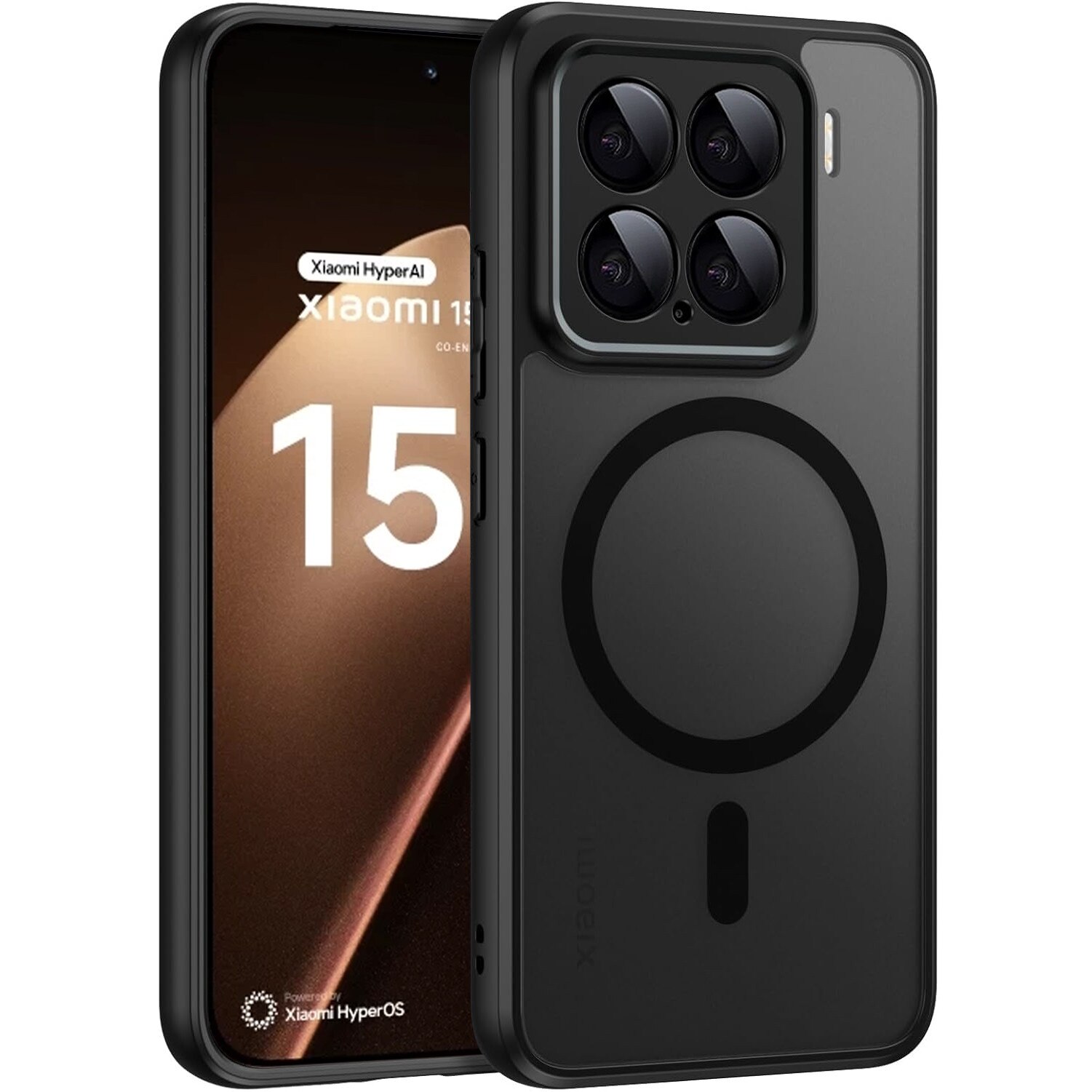 Husa pentru Xiaomi 15T Pro, ERBORD Matt Case, hibrid, protectie solida, neagra