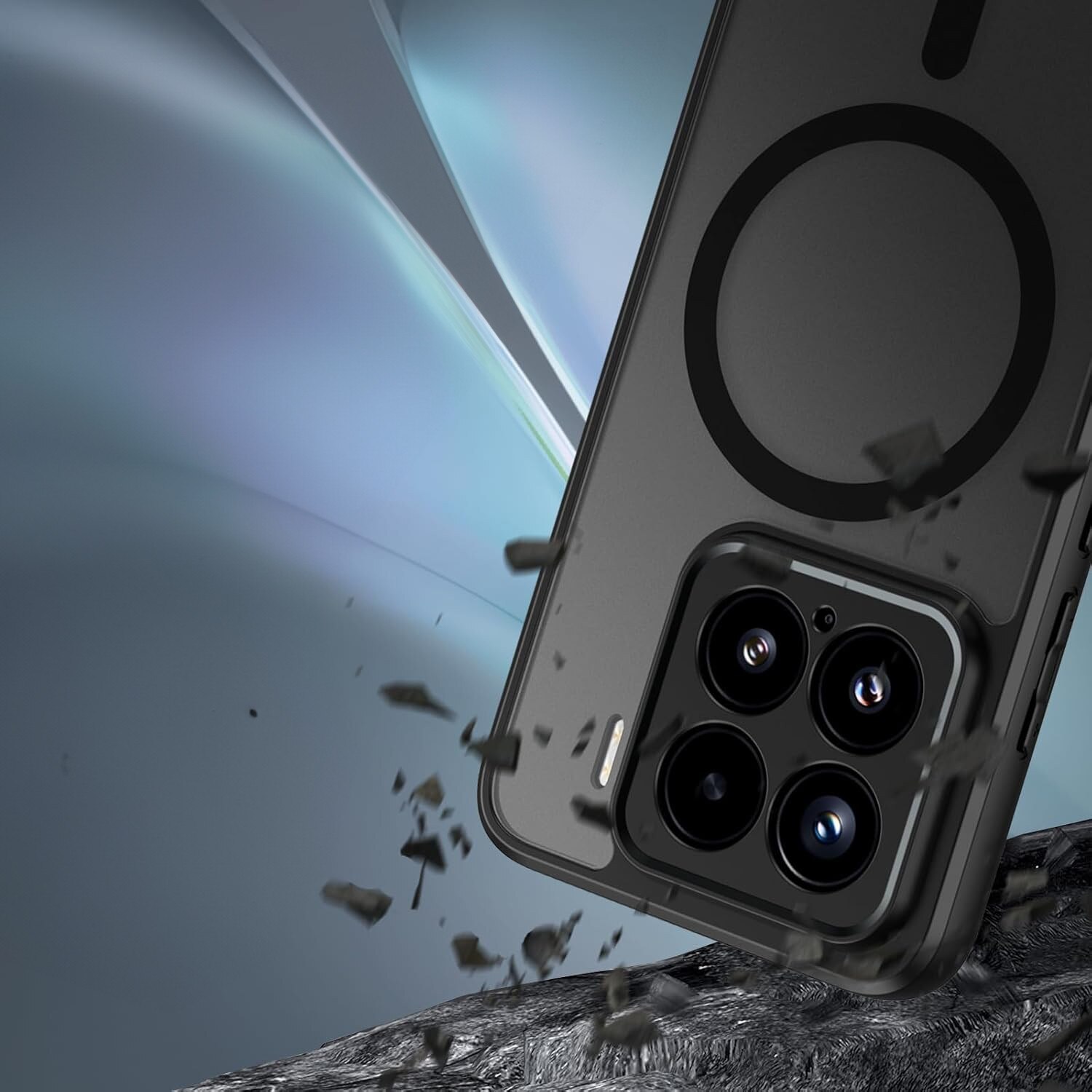 Husa pentru Xiaomi 15T Pro, ERBORD Matt Case, hibrid, protectie solida, neagra