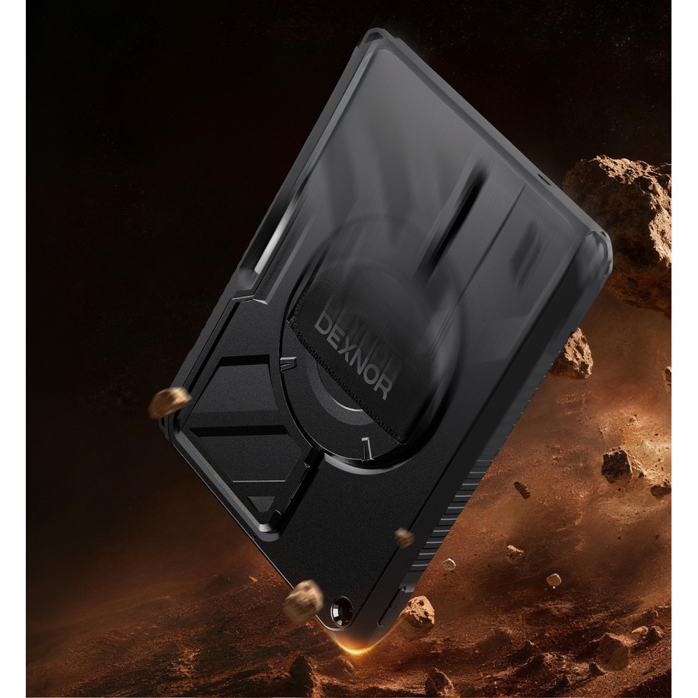 Etui pentru iPad 10.2" 2021/2020/2019, cu suport pentru rysik, negru, Dexnor, 360° rotativ, rezistent la socuri