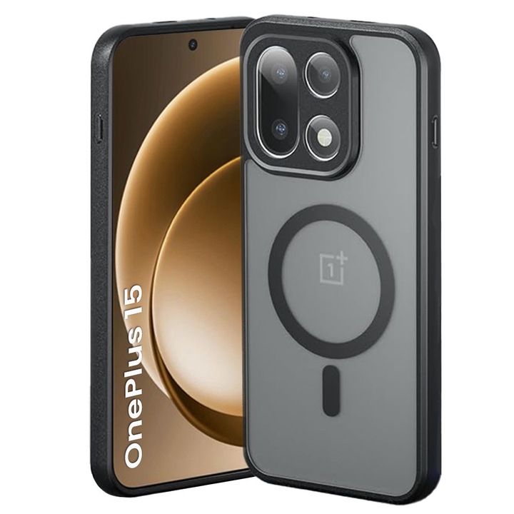 Husa pentru OnePlus 15, ERBORD Matt Case, hibrid, protectie solida, neagra