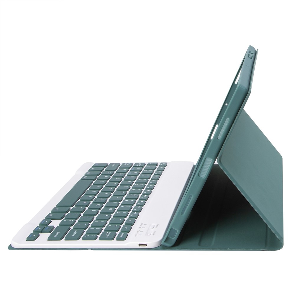 Etui cu tastatura pentru Samsung Galaxy Tab A11+, 2 in 1, verde, cu suport pentru stylus