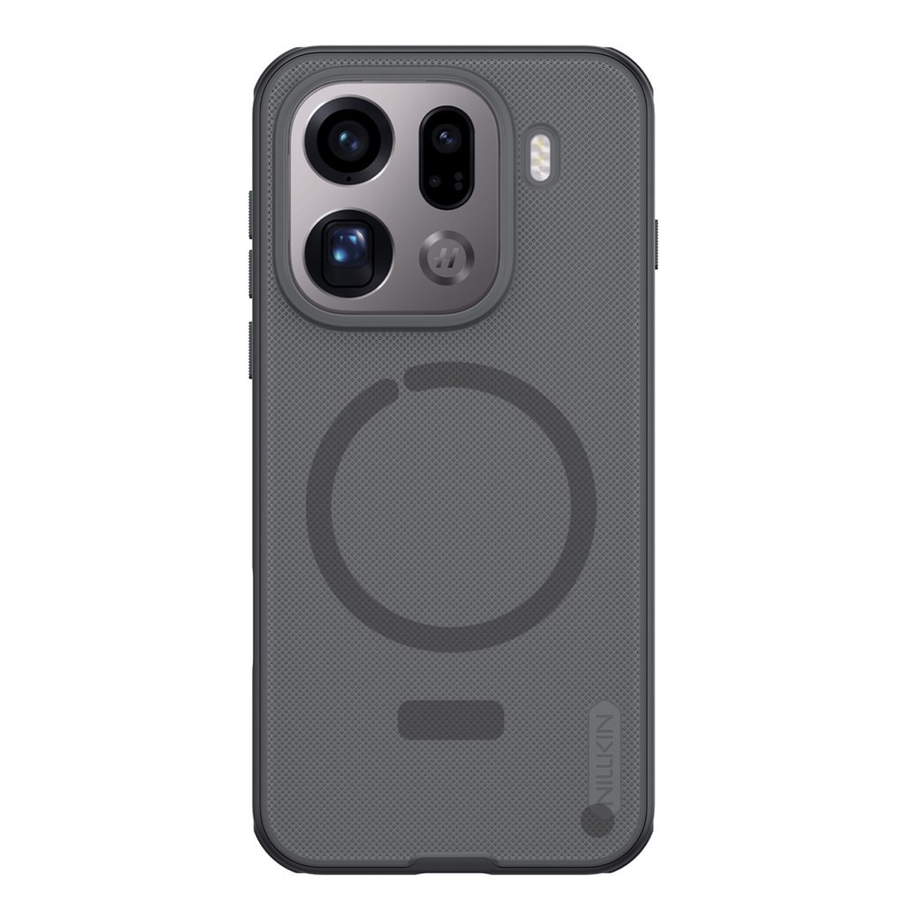 Etui pentru telefon Nillkin Frosted Shield Pro MagSafe, protectie hibrida, mata, transparenta/neagra, pentru Oppo Find X9 Pro