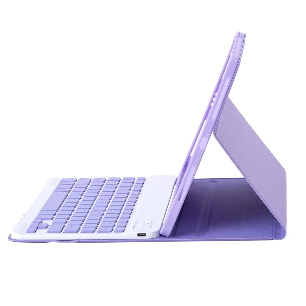 Etui cu tastatura pentru Samsung Galaxy Tab A11+, 2 in 1, violet, slot pentru stylus, Bluetooth