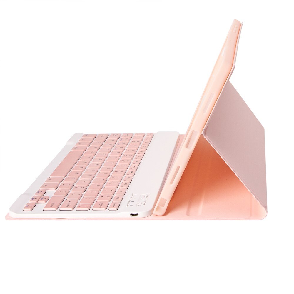 Etui cu tastatura pentru Samsung Galaxy Tab A11+, roz, 2 in 1, slot pentru stylus