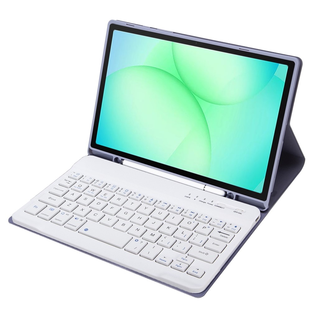 Husa tableta cu tastatura pentru Samsung Galaxy Tab A11, 2 in 1, violet, slot pentru stylus, Bluetooth