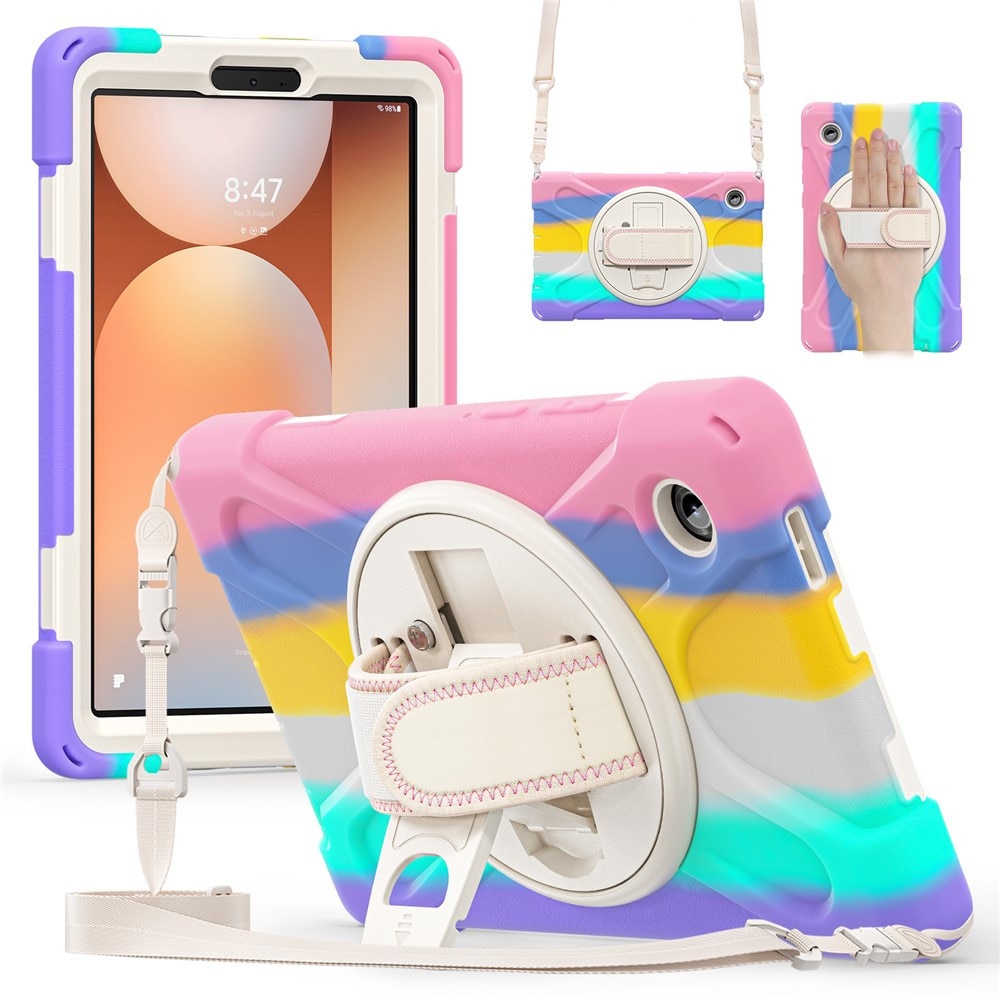 Husa tableta XGSM pentru Samsung Galaxy Tab A11, pachet cu suport 360 si curea, multicolor