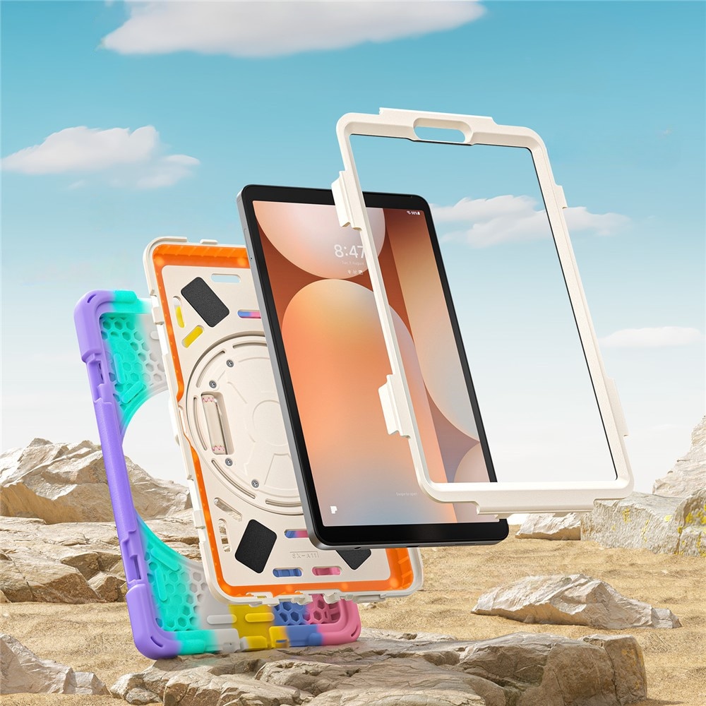 Husa tableta XGSM pentru Samsung Galaxy Tab A11, pachet cu suport 360 si curea, multicolor