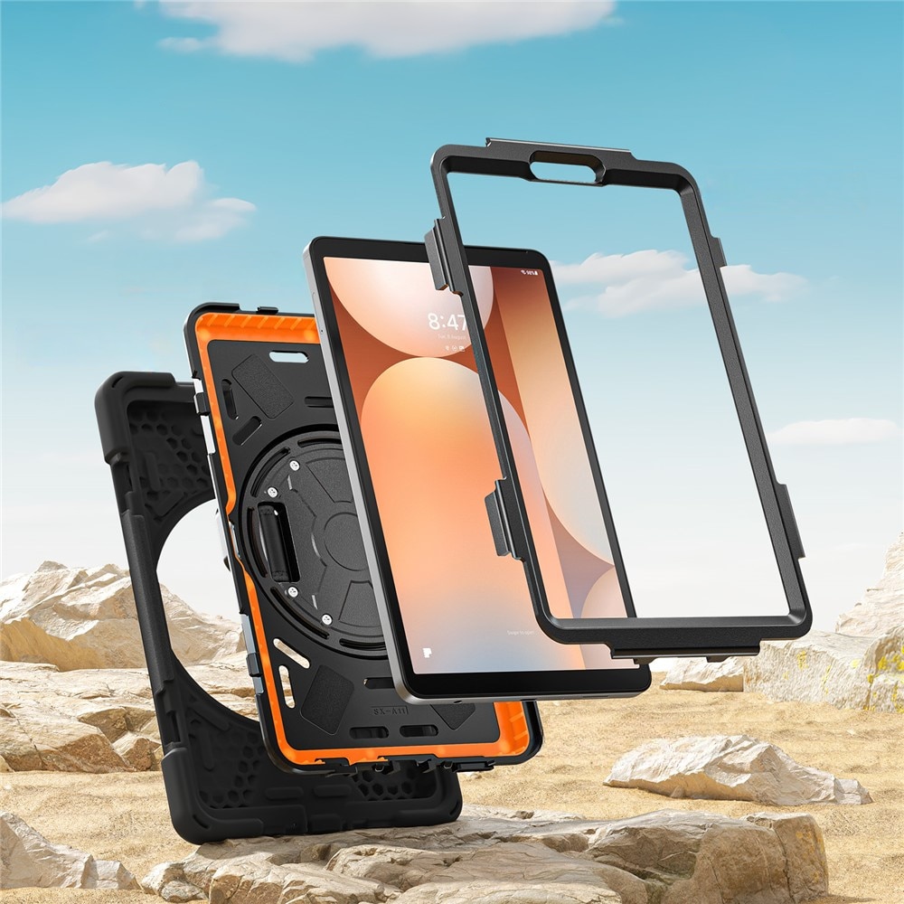 Husa tableta XGSM pentru Samsung Galaxy Tab A11, neagra, cu curea de umar