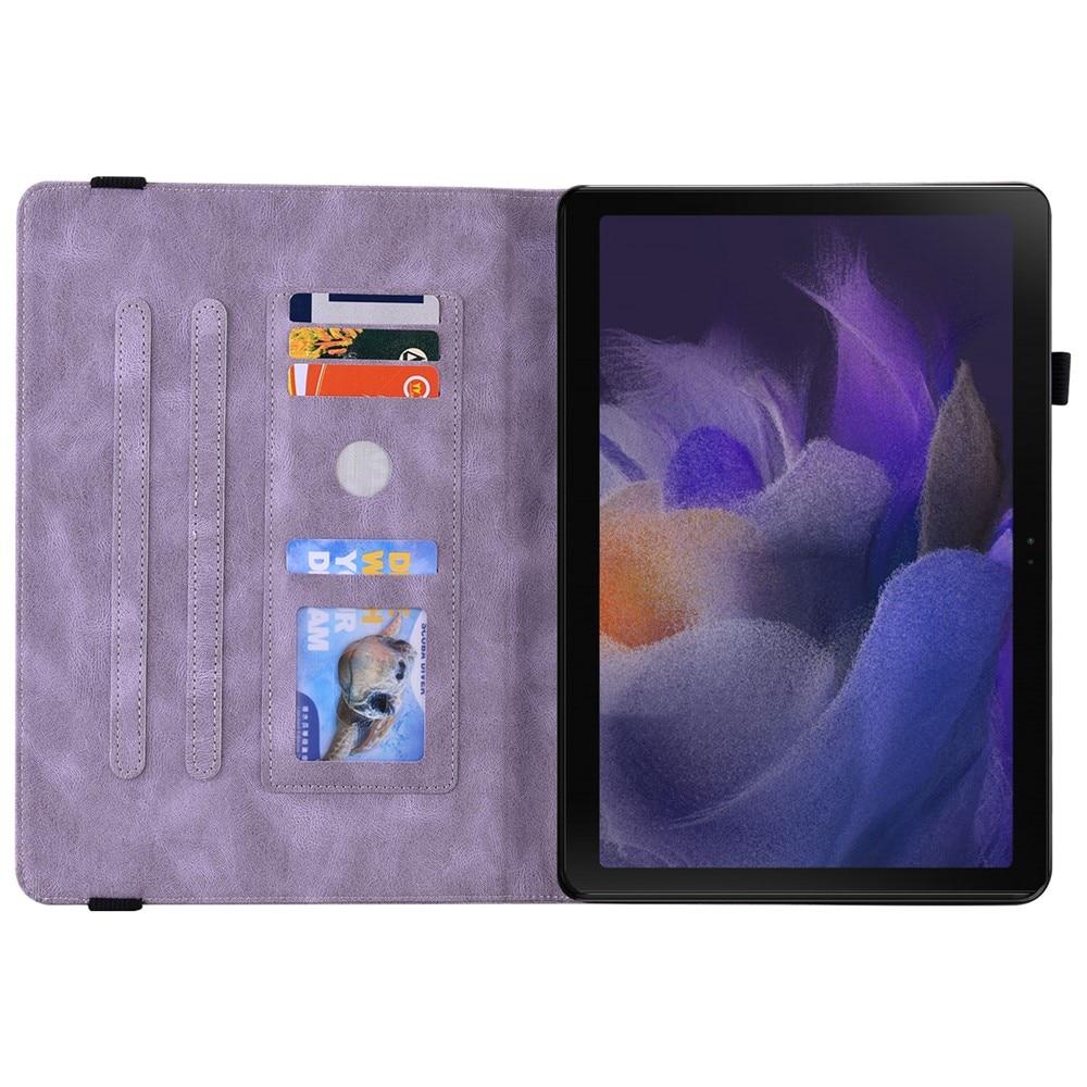 Etui pentru tableta, Butterfly, fiolet, pentru Samsung Galaxy Tab A11+, cu suport si compartimente pentru carduri