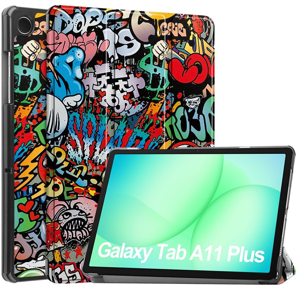 Husa tableta, XGSM, Smartcase, Graffiti, PC+PU, pentru Samsung Galaxy Tab A11+/A9+