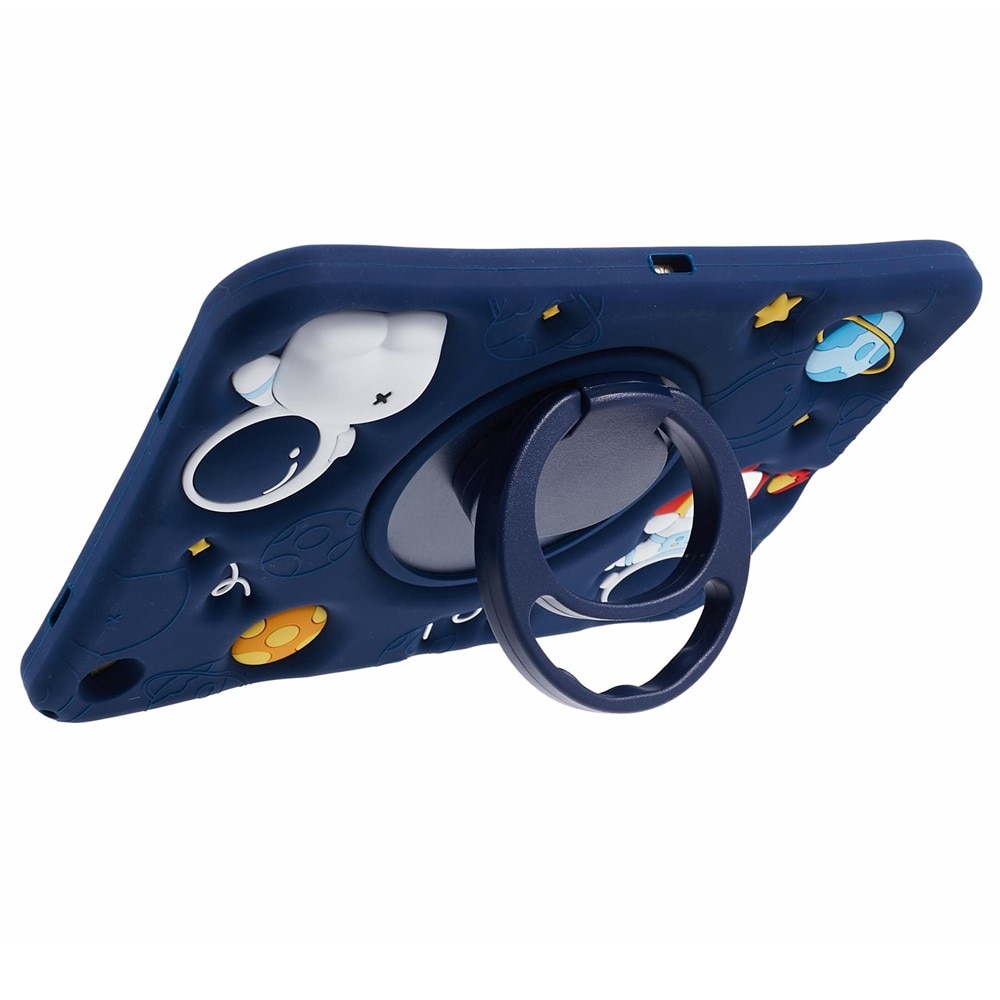 Husa tableta pentru copii, XGSM, Samsung Galaxy Tab A11+/A9+, cu suport rotativ 360, motiv Astronaut, granat, cu snur de purtare
