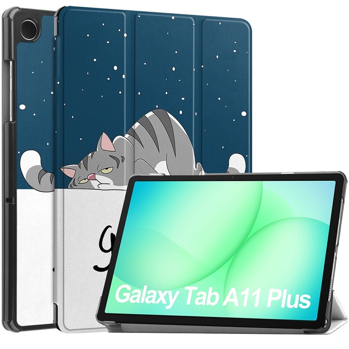 Etui tableta, Smartcase, pentru Samsung Galaxy Tab A11+/A9+, design elegant, material PU+PC, cu suport pliabil, multicolor