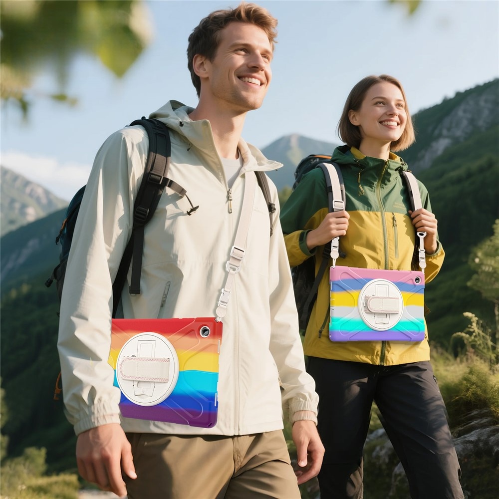 Husa tableta XGSM pentru Samsung Galaxy Tab A11+, set cu suport rotativ 360 si curea de umar, multicolor