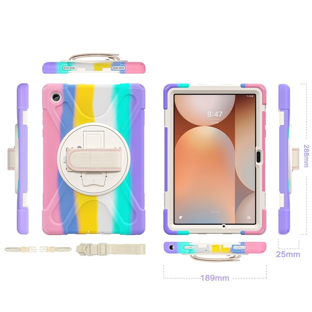 Husa tableta XGSM pentru Samsung Galaxy Tab A11+, set cu suport rotativ 360 si curea de umar, multicolor