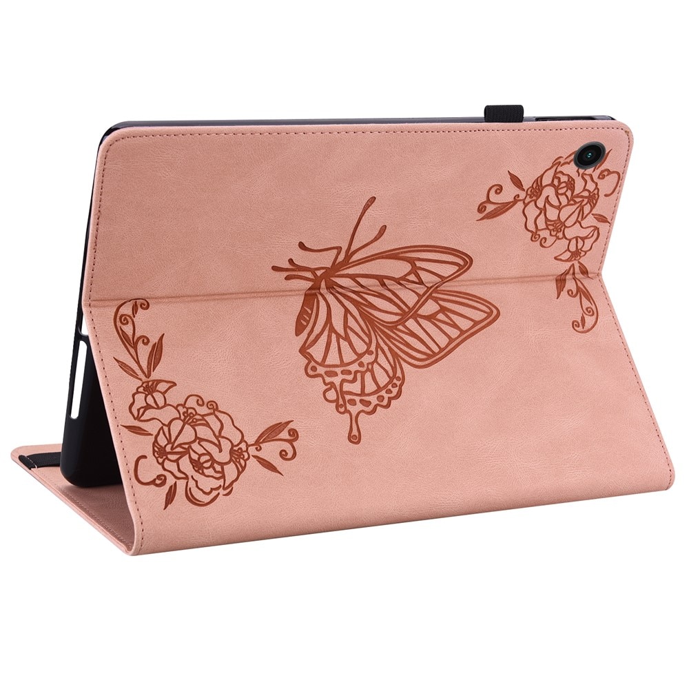 Etui pentru tableta, Butterfly, roz, pentru Samsung Galaxy Tab A11+, cu suport si compartimente pentru carduri