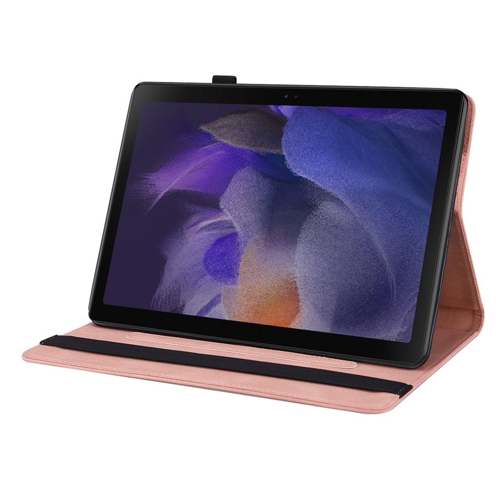 Etui pentru tableta, Butterfly, roz, pentru Samsung Galaxy Tab A11+, cu suport si compartimente pentru carduri