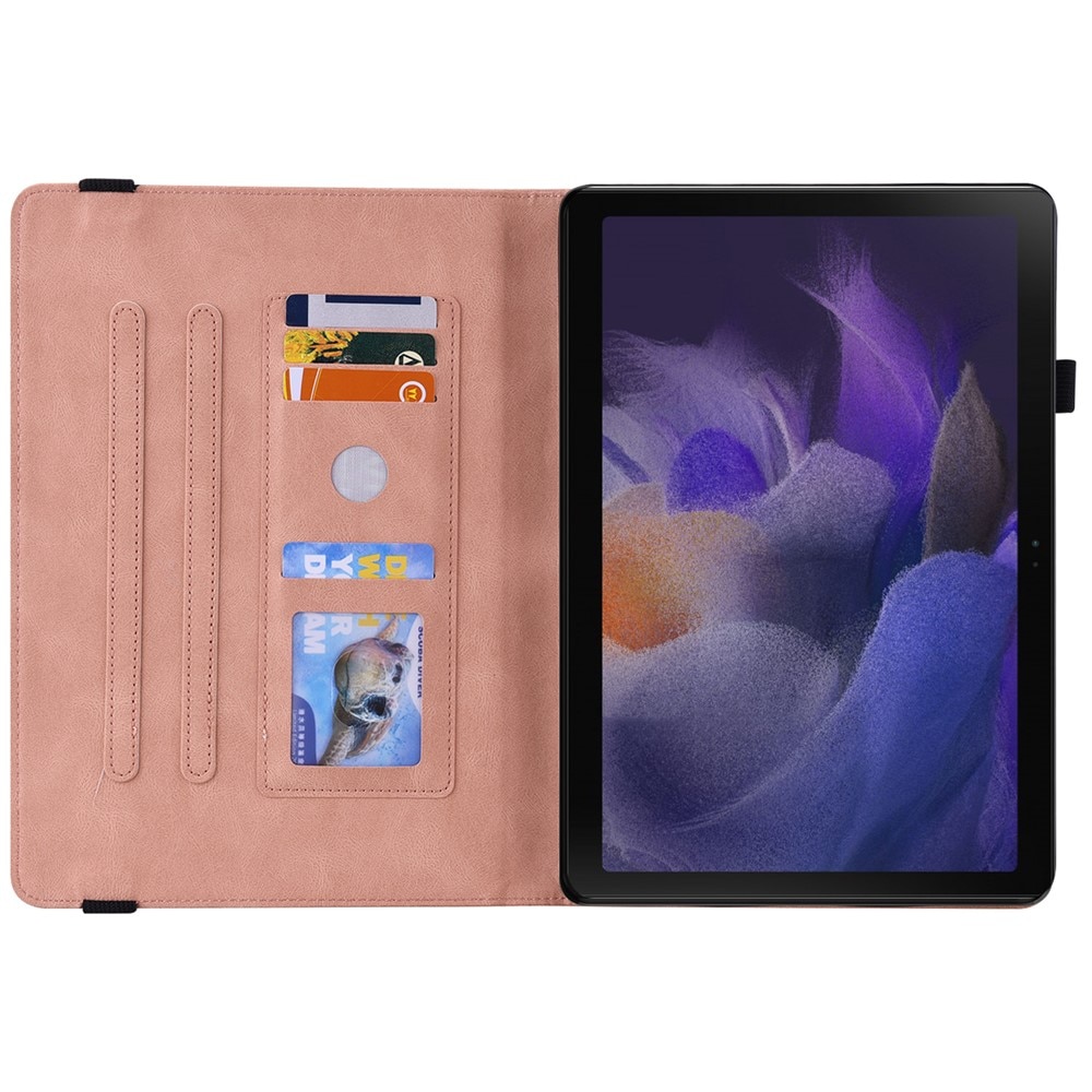 Etui pentru tableta, Butterfly, roz, pentru Samsung Galaxy Tab A11+, cu suport si compartimente pentru carduri