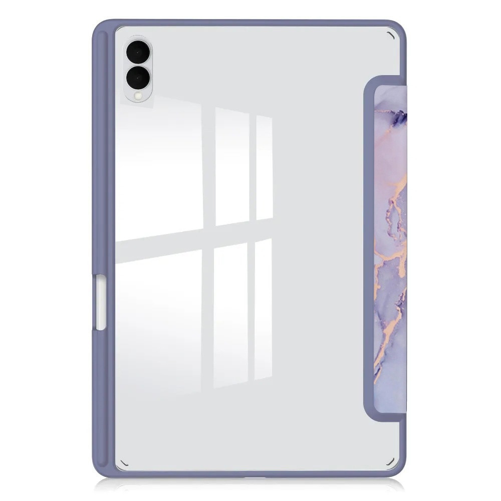 Husa tableta, XGSM, pentru Samsung Galaxy Tab S11 Ultra, tri-fold, cu suport pentru stylus, mov marble
