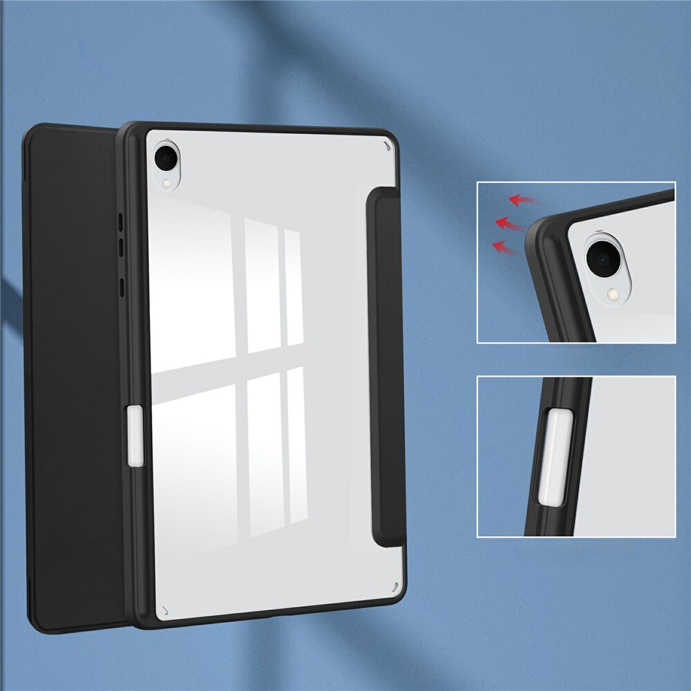 Husa tableta, XGSM, pentru Samsung Galaxy Tab S11, tri-fold, cu suport pentru stylus, neagra