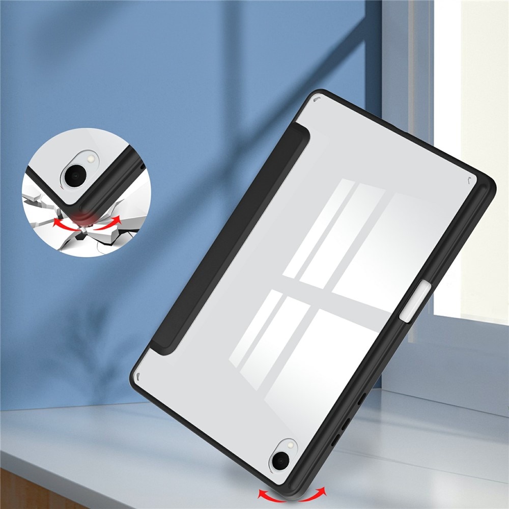 Husa tableta, XGSM, pentru Samsung Galaxy Tab S11, tri-fold, cu suport pentru stylus, neagra