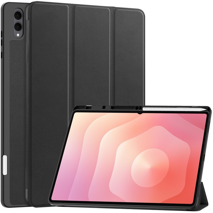 Husa tablete ERBORD pentru Samsung Galaxy Tab S11 Ultra, tri-fold, cu suport pentru stylus, neagra