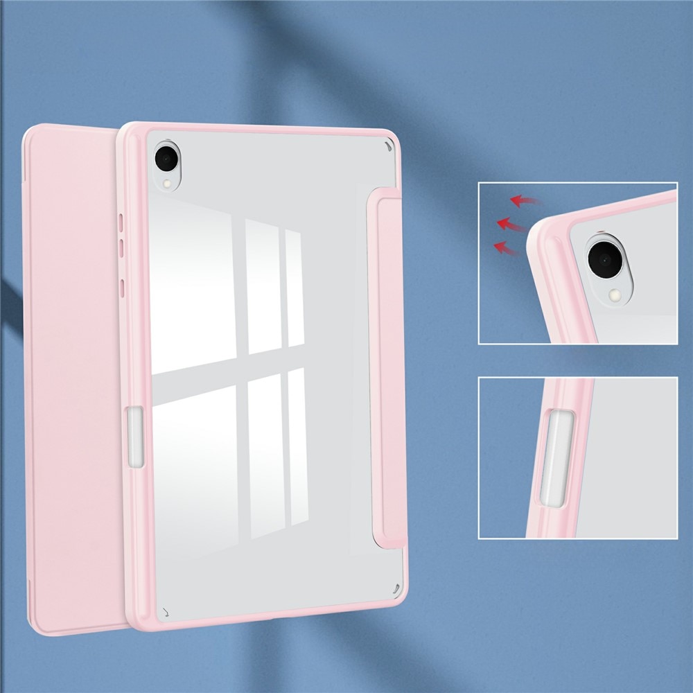 Husa tableta, XGSM, pentru Samsung Galaxy Tab S11, tri-fold, cu suport pentru stylus, roz