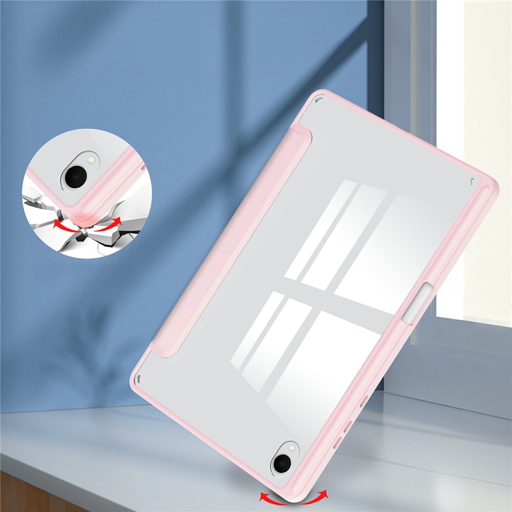 Husa tableta, XGSM, pentru Samsung Galaxy Tab S11, tri-fold, cu suport pentru stylus, roz