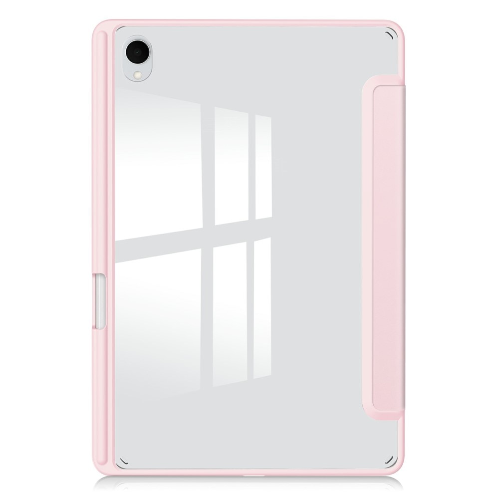 Husa tableta, XGSM, pentru Samsung Galaxy Tab S11, tri-fold, cu suport pentru stylus, roz