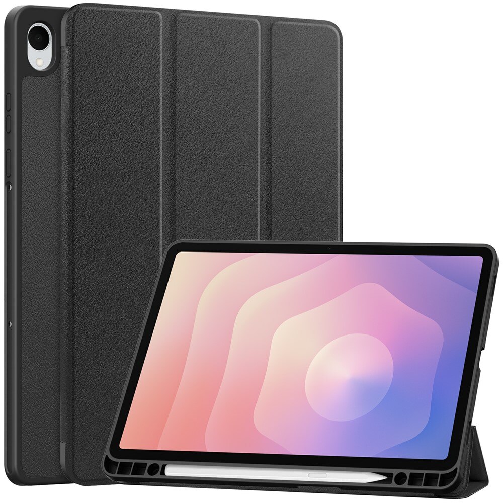Husa tableta ERBORD pentru Samsung Galaxy Tab S11, tri-fold, cu suport pentru stylus, neagra