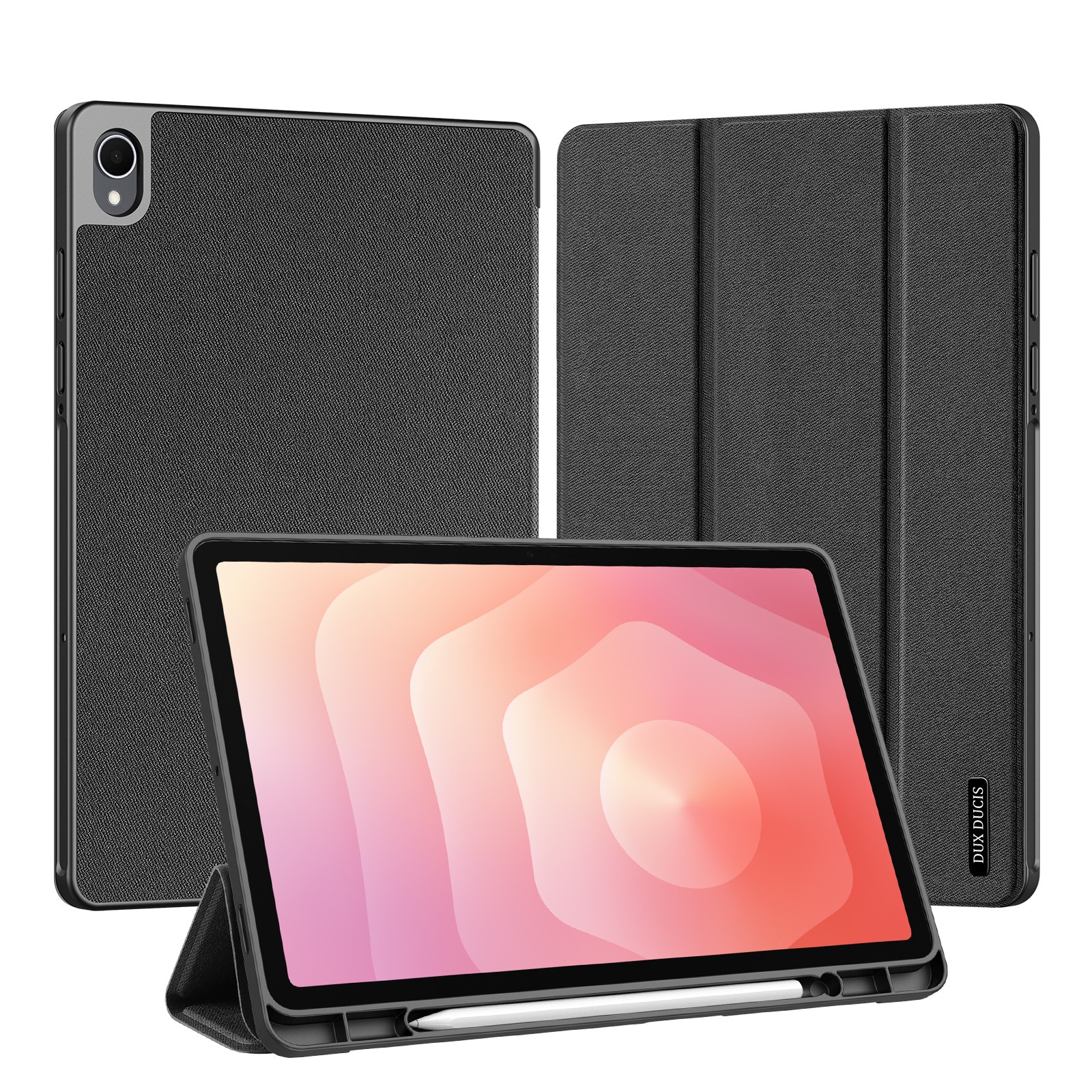 Husa tableta Dux Ducis Domo Series, neagra, pentru Samsung Galaxy Tab S11, cu suport si functie auto wake/sleep