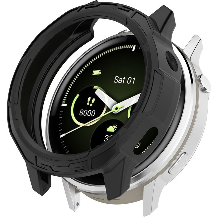 Etui de protectie pentru Garmin Venu 4 45mm, TPU, negru, design slim