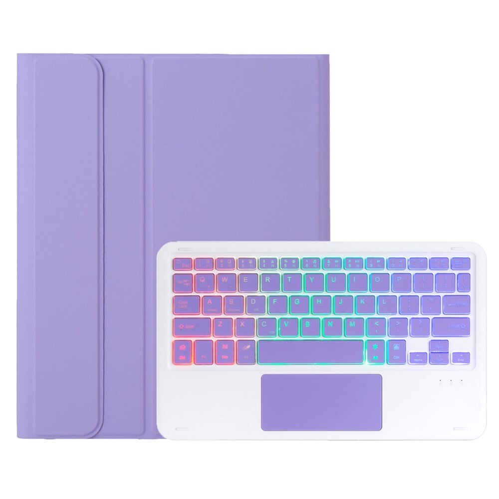 Etui 2-in-1 cu tastatura iluminata Bluetooth si touchpad pentru Samsung Galaxy Tab A11+, violet