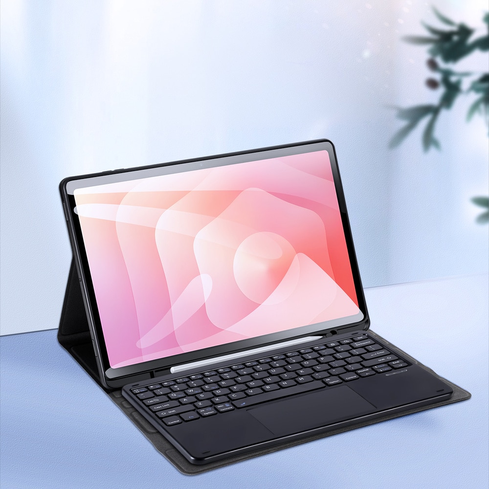 Etui cu tastatura Bluetooth pentru Samsung Galaxy Tab S11, Dux Ducis TK Series, negru, protectie 360, design subtire