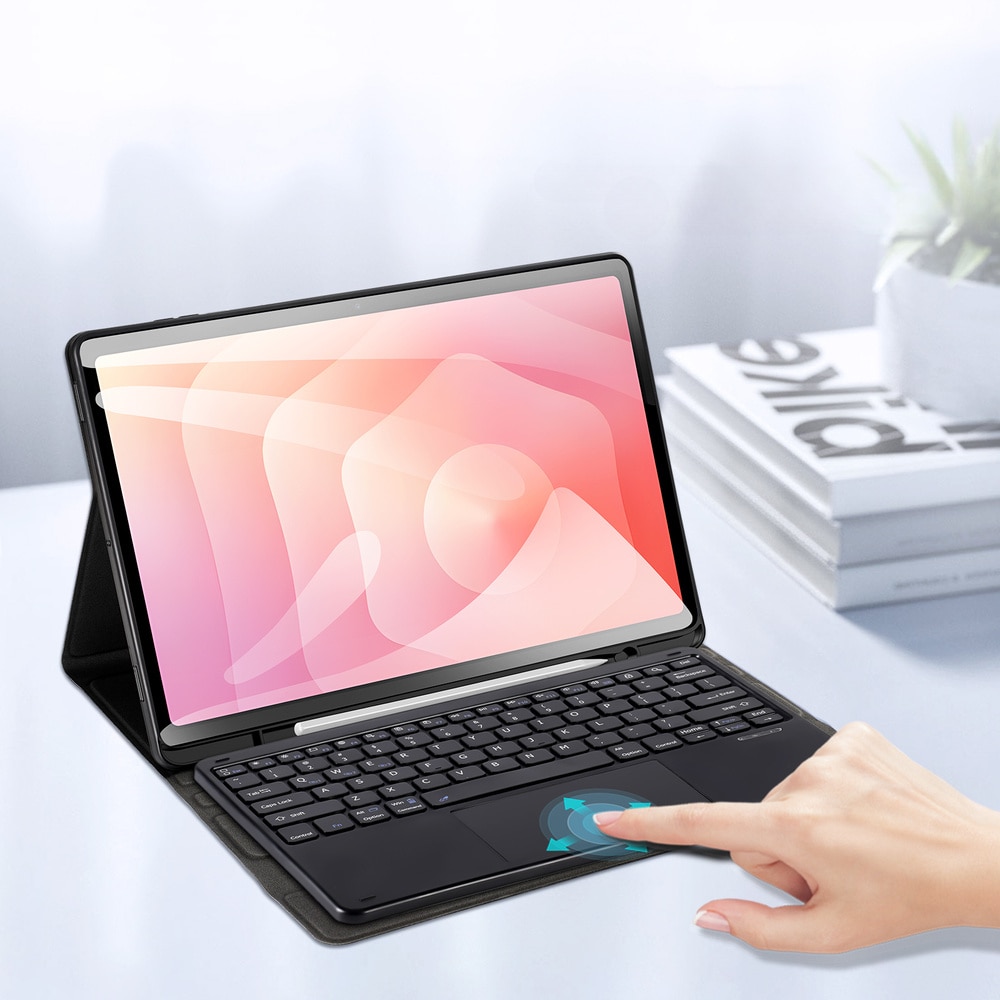 Etui cu tastatura Bluetooth pentru Samsung Galaxy Tab S11, Dux Ducis TK Series, negru, protectie 360, design subtire