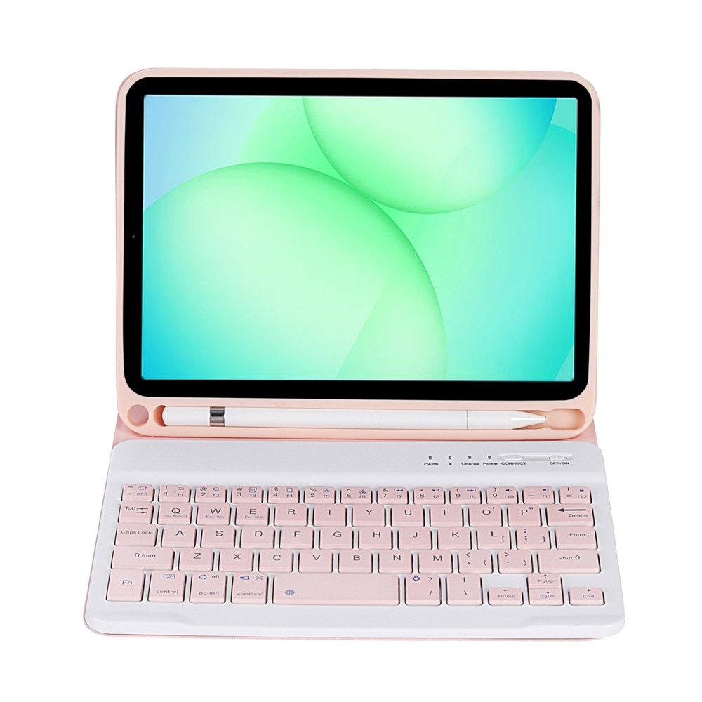 Etui cu tastatura pentru Samsung Galaxy Tab A11, roz, 2 in 1, cu suport pentru stylus